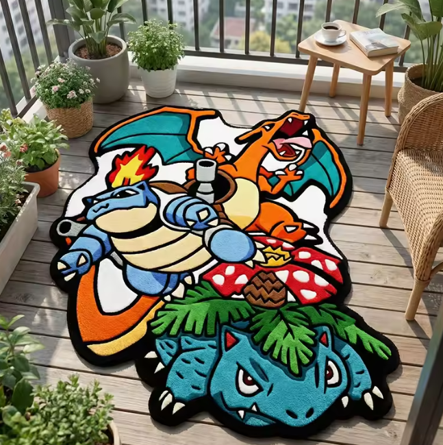 Kanto Trio Evolution Plush Area Rug