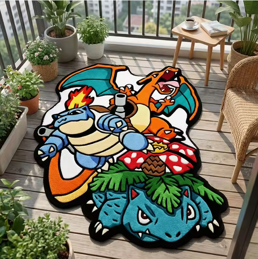 Kanto Trio Evolution Plush Area Rug